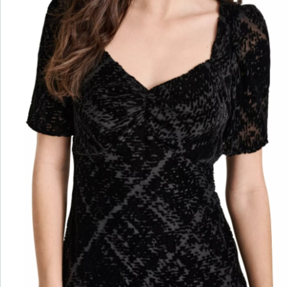 Women's Black V-Neck A-Line Dress